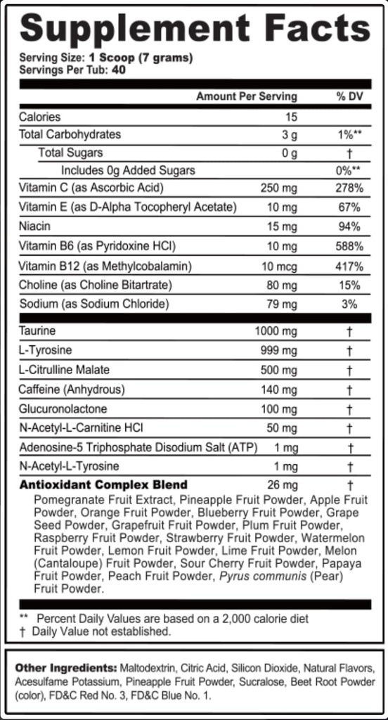 G Gas Energy Drink Powder, Pre Workout Caffeine Mix per il gioco, Sugar Free Focus Amino, Vitamina + Antiossidanti, 9.9oz (Citrus Green Tea, 40 Servings)
