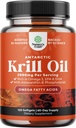 Olio di Krill antartico 2000mg Softgels Per Serving - Omega 3 Krill Olio Supplemento con EPA DHA & Astaxanthin - Laboratorio di terze parti Testato Nessun OGM Gluten o Pesceso Aftertaste - 2 mesi