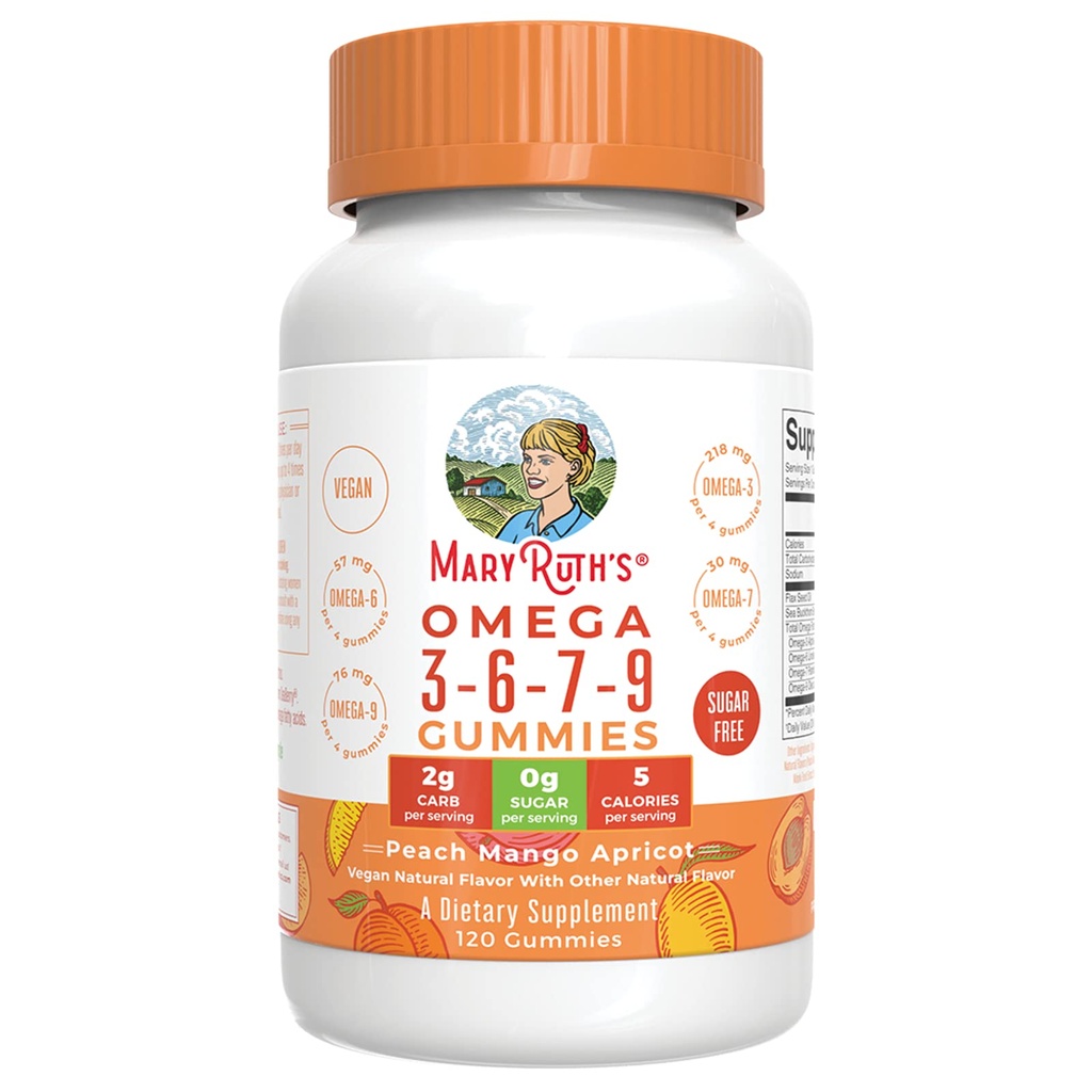 Gummie Omega 3-6-7-9 di Mary Ruth, 120 CT