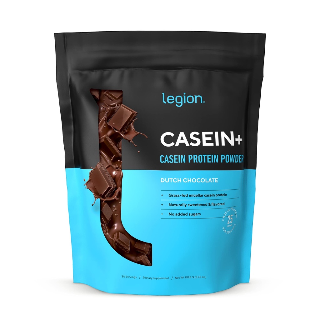 LEGION Casein Protein Powder (Cioccolato olandese) - Polvere micellare della proteina della caseina di lento rilascio - Non OGM, Polvere senza glutine e naturalmente addolcita dalle mucche a base di erba (25 Serve)