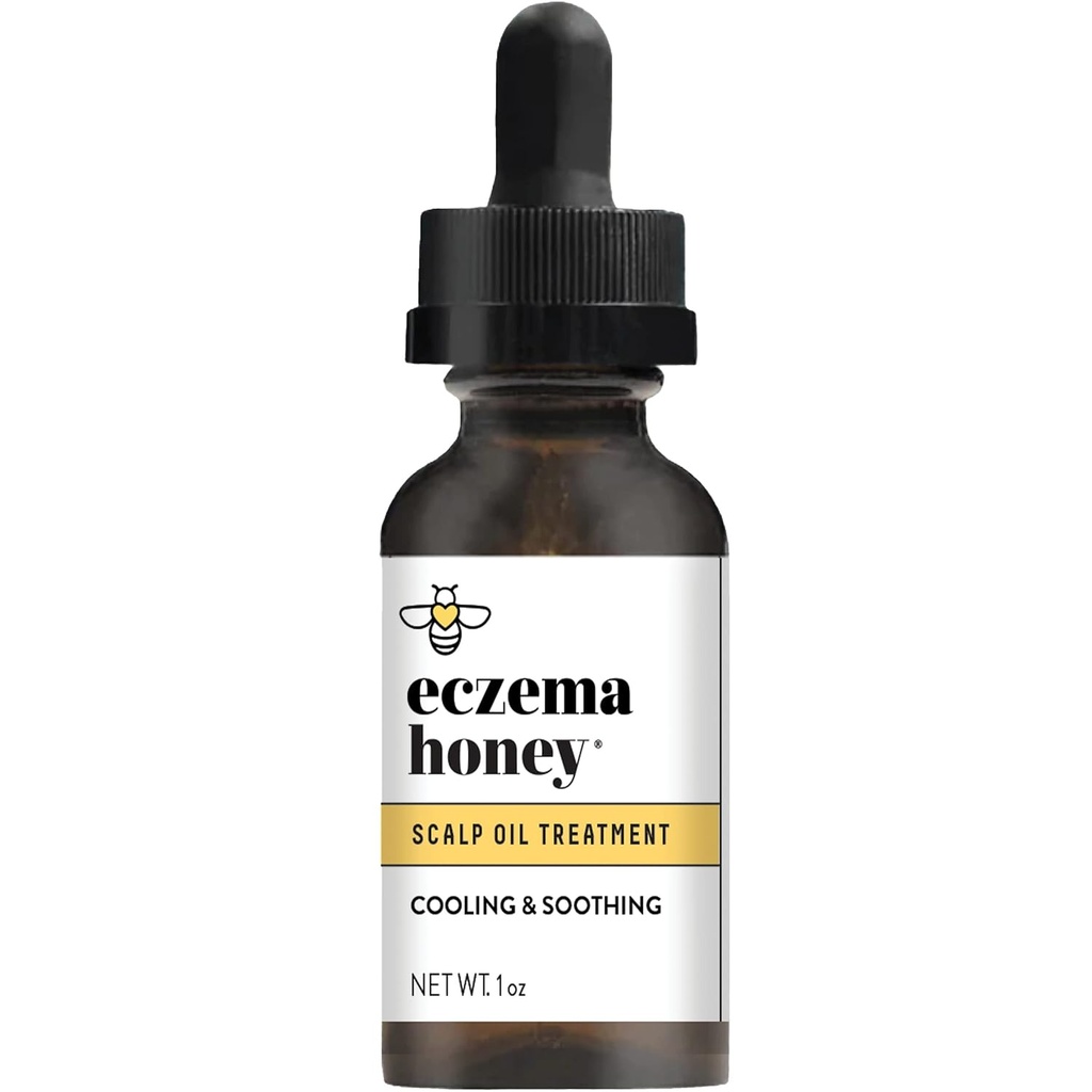 ECZEMA HONEY Scalp Oil - Miele naturale Cura dei capelli dell'olio e della scala - Siero quotidiano della scala del prurito - Trattamento della scala asciutta aiuta con la psoriasi, dermatite seborrheica, manzo e altro (1 Oz)