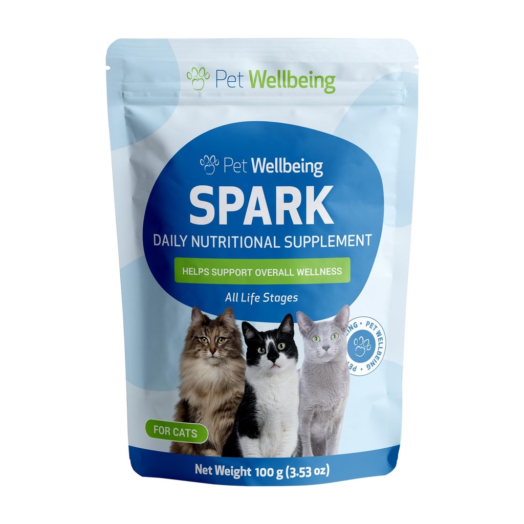 Animali Benessere Scintillanti Verdi Nutritivi giornalieri Superfood per Gatti - Probiotici, Prebiotici, Enzimi Digestivi, Aminoacidi, Antiossidanti, Vitamina D, Spirulina - Veterinaria-Formulata 3.53 oz (100 g)