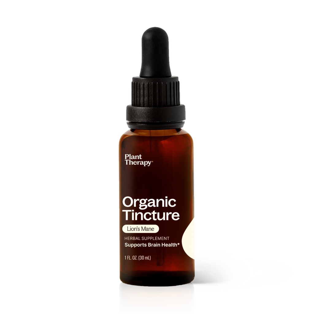 Terapia vegetale Organic Lion's Mane Tincture 30 mL (1 oz) Supporta la salute del cervello, Clarity mentale & Memory, Potent & Natural Extraction Process, Vegan, Non OGM, Gluten Free, Liquid, 1 bottiglia