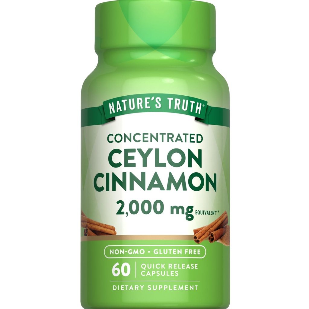 La verità della natura Ceylon Cinnamon capsule pillola | 2000mg | Non OGM & Gluten Supplemento gratuito