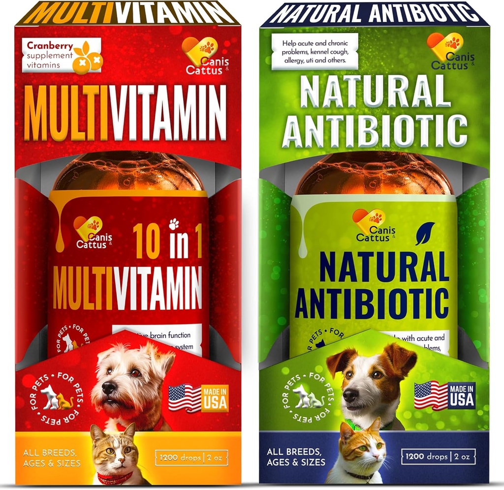 Cat & Dog Vitamine e Integratori | Cat Multivitamin 10-in-1 | Integratori e Vitamine del cane | Bundle