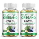 Olio dal vivo della natura di origano con olio di semi neri, 2 in 1 integratore di origano per la salute immunitaria, contiene Carvacrol e Thymoquinone ad alta concentrazione, Non OGM, 60 Softgels, 2 Pack