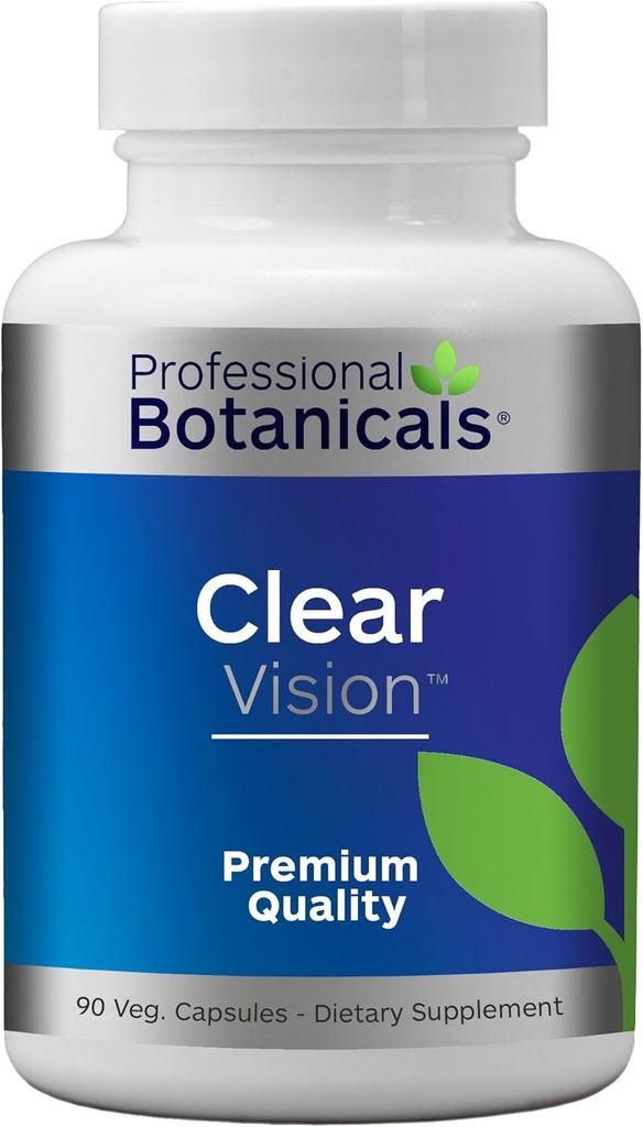 Botanici professionali Clear Vision Eye Vitamins - Lutein, Zeaxantina Supporta Strain occhi, Occhi Secchi e Salute Visione – 90 capsule vegetariane