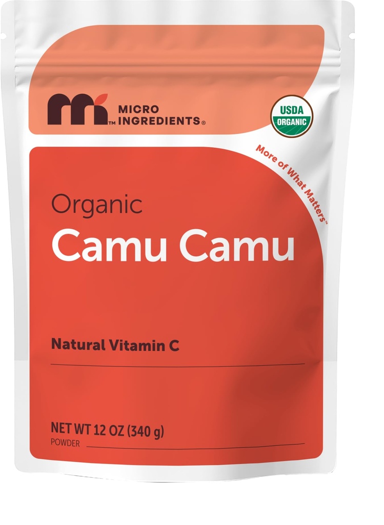 Polvere Camu Organica, 12 oz | Alta vitamina C naturale Livello | Bacche fresche congelate Fonte | Nessun OGM, Vegan Friendly