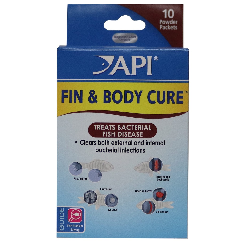 API FIN & BODY CURE Farmaco della polvere di pesce d'acqua dolce 10-Count Box