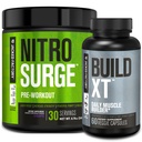 Jacked Factory Nitrosurge Pre-Workout in Grape & Build XT Muscle Building Bundle per uomini e donne
