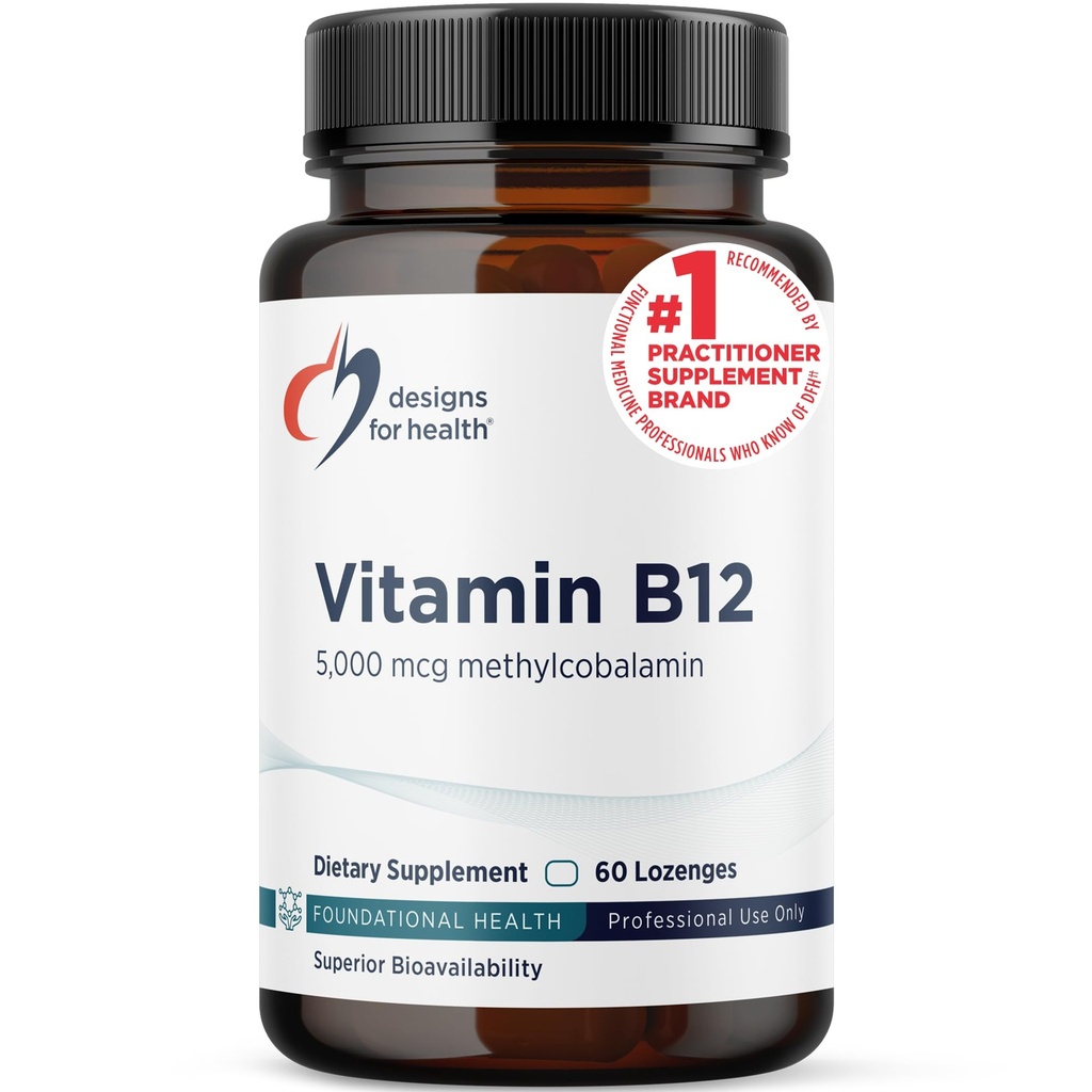 Progetti per la salute Vitamina B12 Lozenges - B12 Vitamine 5000 mcg Methylcobalamin - Vitamina B12 Supplementi - Vegan + Non OGM, Natural Berry Flavor (60 Lozenges rapido dissolve)