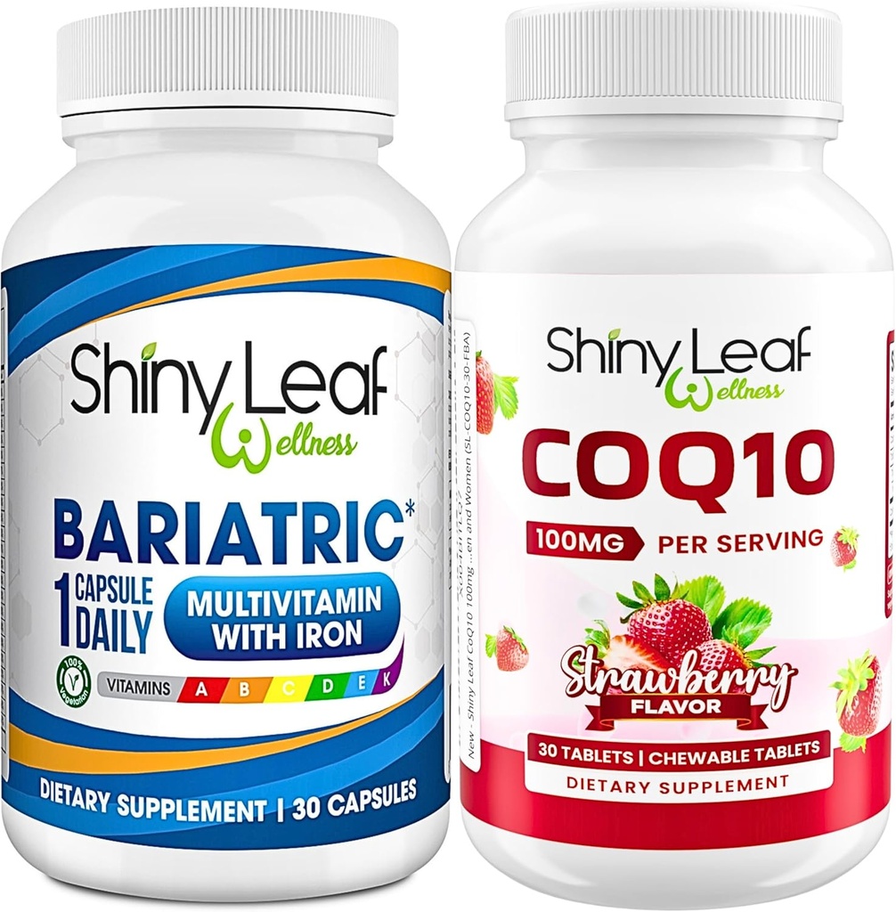 Bariatric Multivitamin con ferro una capsula al giorno e CoQ10 100mg supplemento per la salute del cervello e la gestione dell'energia per le donne e gli uomini - 1 mese di fornitura