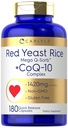 Carlyle Red Yeast Rice con CoQ10 Complex | 1420 mg | 180 capsule | Mega Q-Sorb | Non-GMO, Gluten Free Supplement