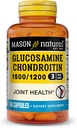 MASON Glucosamina NATURAL Chondroitin 1500/1200 con vitamina C, Supporta la salute comune per la flessibilità normale e la mobilità*, 60 capsule