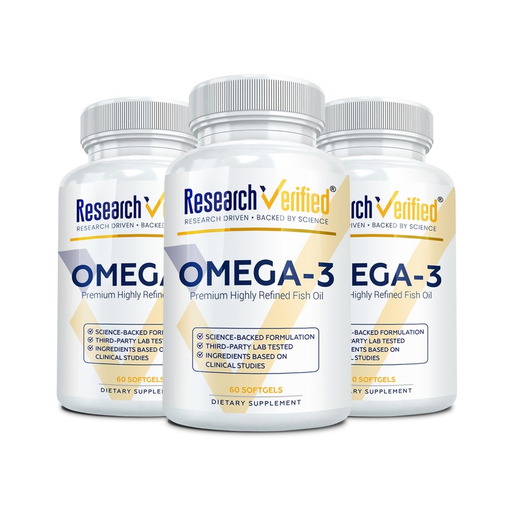 Ricerca verificato Omega 3-1800mg Omega 3 Fish Oil - High 900mg EPA + 600mg DHA - No Aftertaste - 60 capsule Softgel - 3 bottiglie