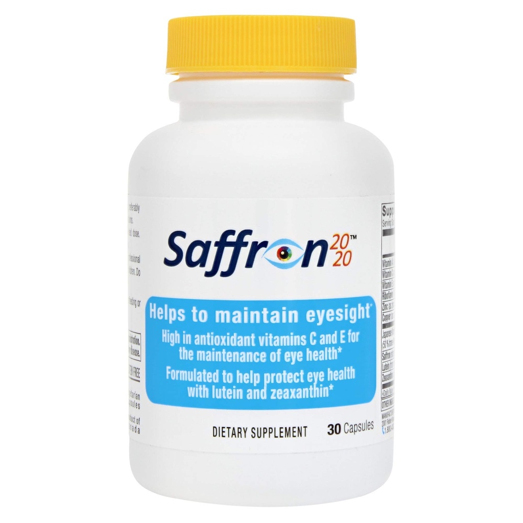Saffron 2020 Integratore con Zafferano, Resveratrolo, Vitamine e Minerali, Zeaxantina e Luteina -30 Capsule Vegetariani