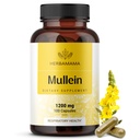 HERBAMAMAMA Mullein Leaf Capsule - 1200mg Mullein Leaf Extract for Lung Detox Support - Vegan, Non-GMO Respiratory Lung Cleanse Supplement