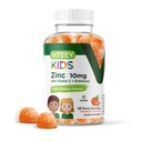 Viteey zinco per bambini Gummies 10mg, con vitamina C & Echinacea - Supporto immunitario, potente antiossidante naturale, bambini Zinc Vitamin Supplement - Vegan, Gelatin Free - Tasty Chewable Orange Flavor Gummy