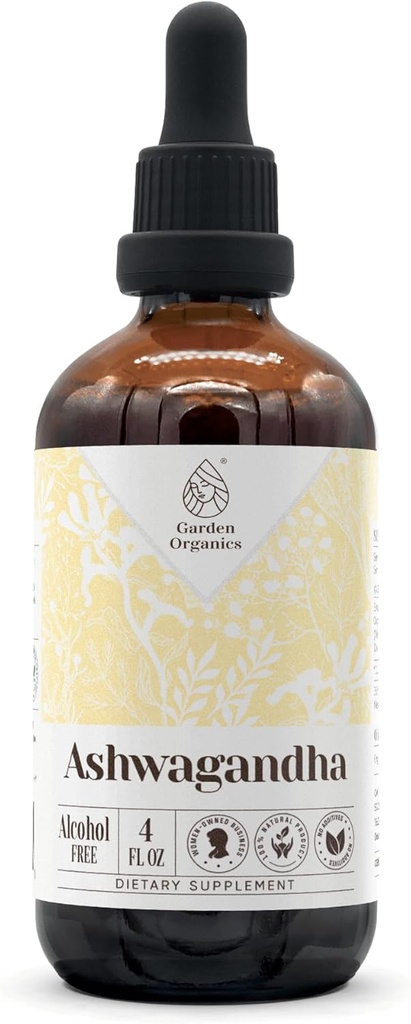 Estratto di tintura naturale senza alcool di Ashwagandha, Booster di sistema immunitario, gocce liquide fatte da 100% Ashwagandha (Withania somnifera) Radice secca (4 fl oz)