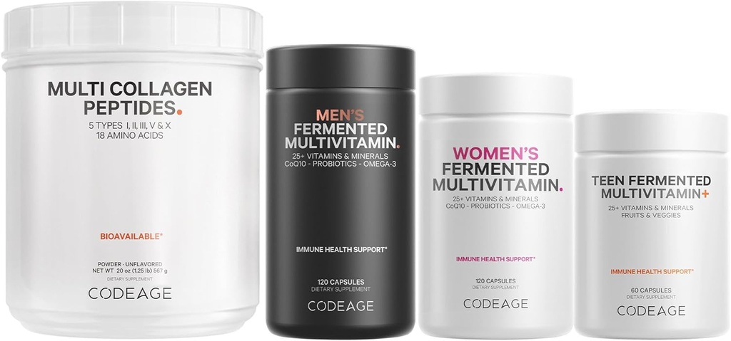 Codeage - Multi Collagen Protein + Teen, Donne e Uomini Multivitamina Bundle