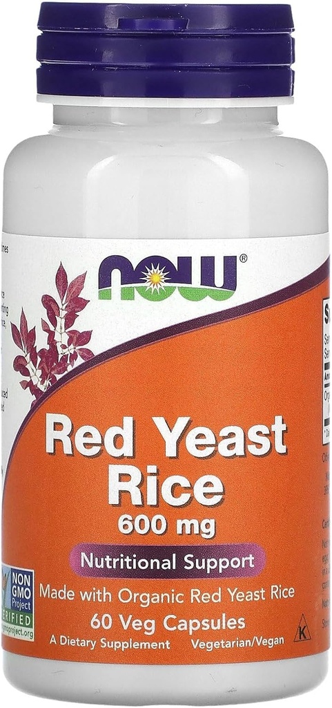 NOW Foods Riso di lievito rosso, 600 mg, 60 capsule di veg