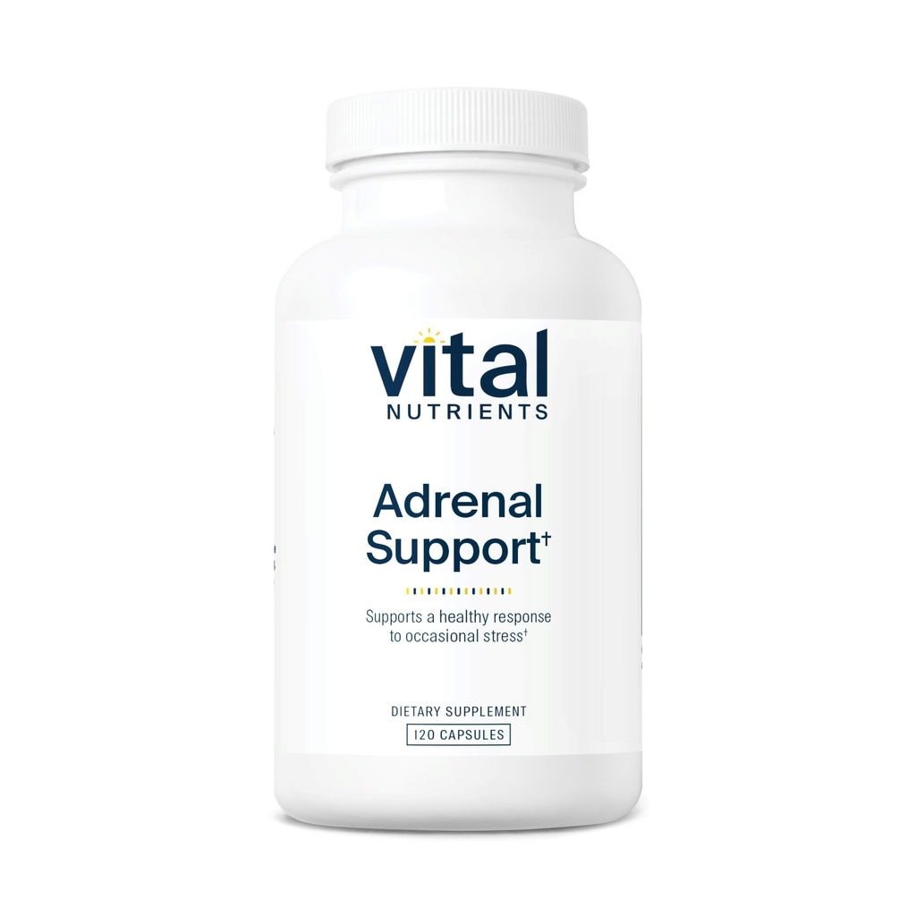 Vital Nutrients Adrenal Support - Adrenal Support Supplements for Gland Function and Cortisol Management - Supports Energy and Stress Levels - Gluten, Dairy, Soy Free - 120 Capsules