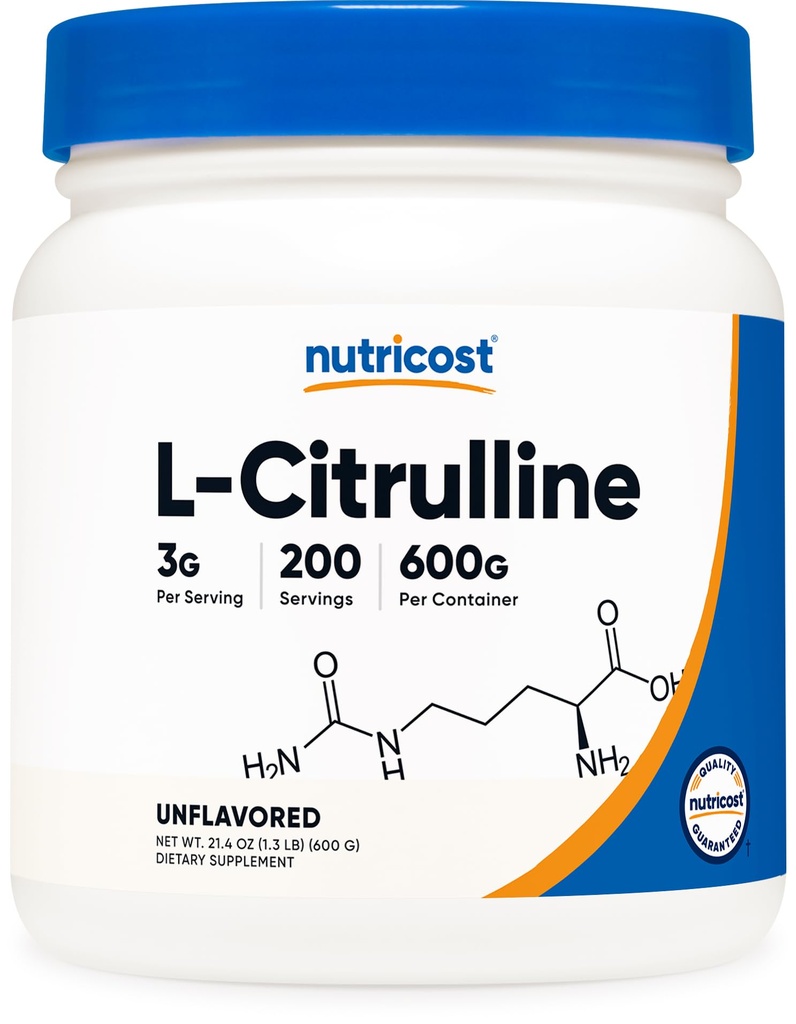 Polvere di L-Citrullina pura di Nutricost (Base) (600 grammi)