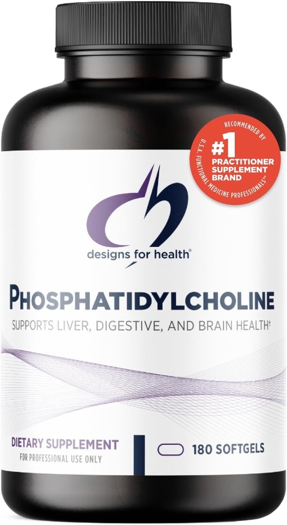 Progetti per la salute Phosphatidylcholine Softgels - Phosphatidyl Choline Supplemento dalla lecitina di soia a sostegno del fegato + salute del cervello (180 Softgels)
