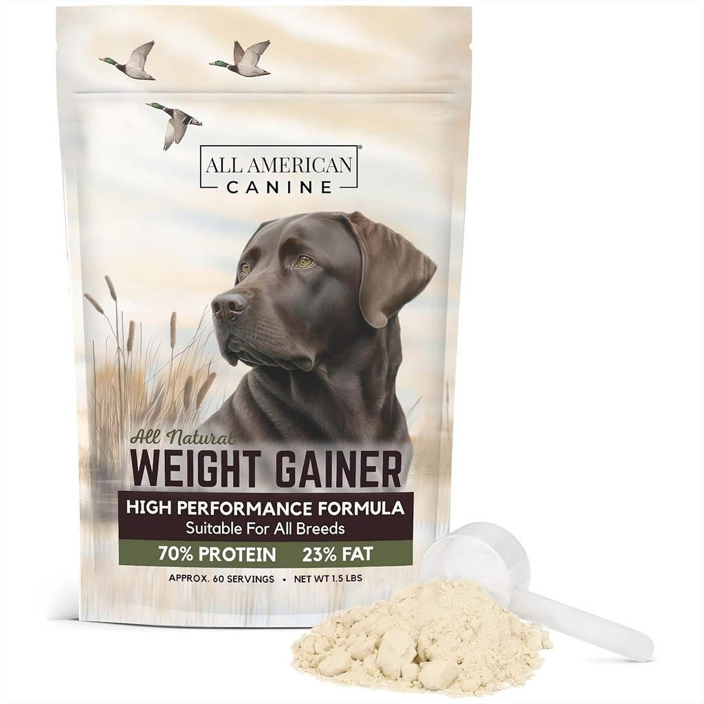 Gainer di peso del cane – Integratore di alimenti per cani ad alta calorie e polvere proteica per guadagno di peso rapido, massa e recupero – Appetite Stimulant – 60 Serve