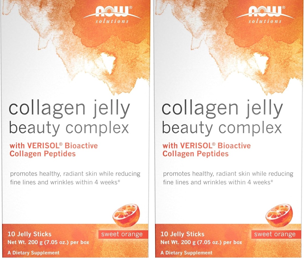 NOW Soluzioni, Collagen Jelly Beauty Complex, Dolce Arancio Sapore, 10 Jelly Sticks (Pack of 2)