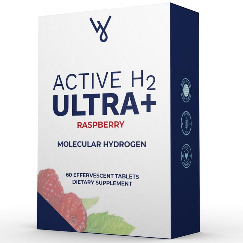 Tablet acqua idrogeno attivo H2 Ultra+, lampone naturale. Supporta il benessere generale con benefici dell'idrogeno molecolare 60 Serve