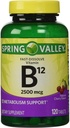 SOLO 1 IN PACK Spring Valley Fast-Dissolve Vitamina B12 2500 Mcg, Supporto Metabolismo, 120 compresse sapore ciliegio