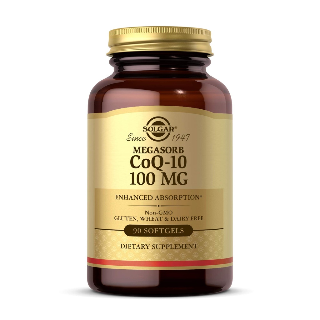 Solgar Megasorb CoQ-10 100 mg, 90 Softgels - Supporta l'invecchiamento sano - Coenzima Q10 Supplemento - Assorbimento potenziato - Non OGM, Gluten Free, Dairy Free - 90 Serve