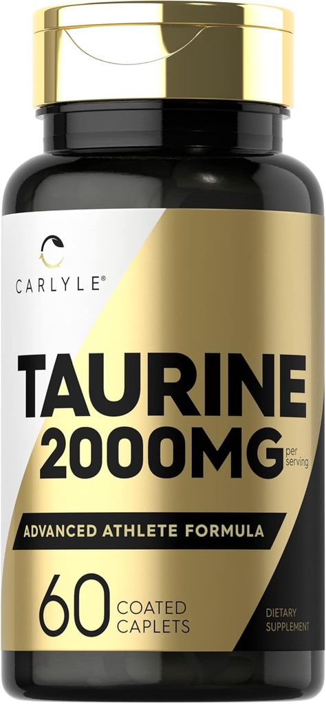 Carlyle Taurine 2000mg | 60 Caplets | Supplemento aminoacido | Doppio carico | Vegetariano, Non OGM & Gluten Free
