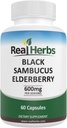Estratto di mirtillo di erbe reali - derivato da 325mg di anziani standardizzato al 5% di linoidi con 275mg di estratto di frutta di sambuco 5 : 1 - Boosts Immunity - 60 capsule vegetariane
