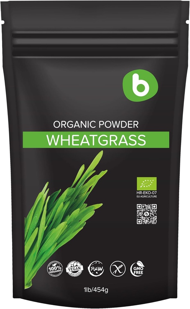 b Polvere di erba organica, per il supporto di Detox & Immunity, Superfood, Vegan, Ricco di fibre, Clorofilla, Minerali, Senza glutine, Raw, 1lb