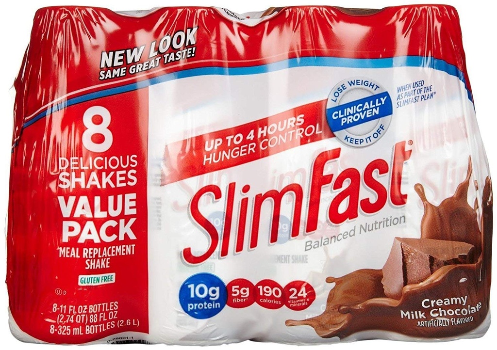 SlimFast Advanced Nutrition Creamy Milk Chocolate – Meal Sostituzione – 20g di Protein 8 Count(confezione di 3) Total 24 11OZ Bottiglie