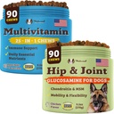 Integratori per cani Natural Dog Company per anziani e cani attivi - Multivitamin Chews & Hip & Joint Relief - Supporto nutrizionale completo per la salute comune, vitamine per cani, energia, & Vitality