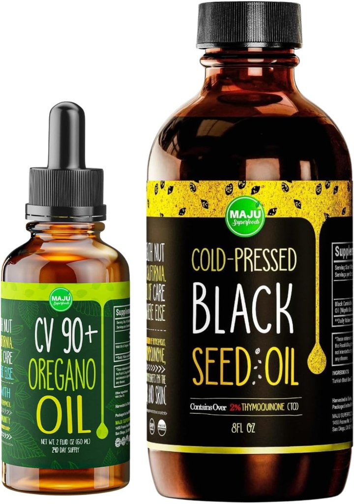 Maju Superfoods Oregano e Black Seed Oil Bundle