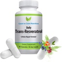 Trans-Resveratrolo Supplemento - Capsule Organici – Integratori Vegani per Donne e Uomini, Antiossidante Naturale, Supplemento Polifenoli, Antiinvecchiamento - 60 capsule, 600mg, 30 giorni di alimentazione