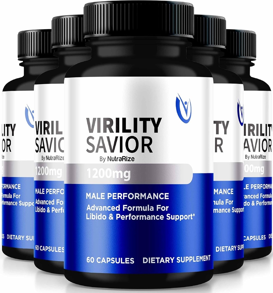 (5 Pack) Capsule virilità Salvatore per gli uomini, Official VirilitySavior Male Formula, Pillole Premium per Max Performance e Confidenza, Supporto All-Natural per la salute generale e benessere (300 capsule)