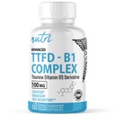 Fusioni naturali TTFD Thiamine B1 Supplemento - 100mg 60 Serve - con 8mg Magnesio - Nessun Filler Tossico - TTFD Thiamine Tetrahydrofuryl Disulfide - Laboratorio di Terzi Testati - Nutri Integratori