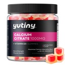 Citrato di calcio Gummies riempito, Citrato di calcio ad assorbimento supplementare 1000mg con vitamina D3, K2 & Magnesio, supplemento masticabile per Bone, salute del muscolo, 60 conte