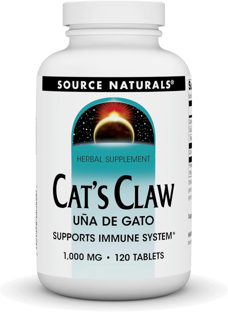 Fonte Naturals Claw Bark UNA de Gato 1000 mg Integratore alimentare - Supporta sistema immunitario - 120 compresse