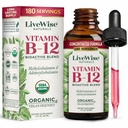 Gocce di vitamina B12 non OGM, miscela bioattiva organica per energia, clarity, messa a fuoco, e facile assorbimento, Adenosylcobalamin & Methylcobalamin Supplement, Vegan, senza glutine, Dairy-Free