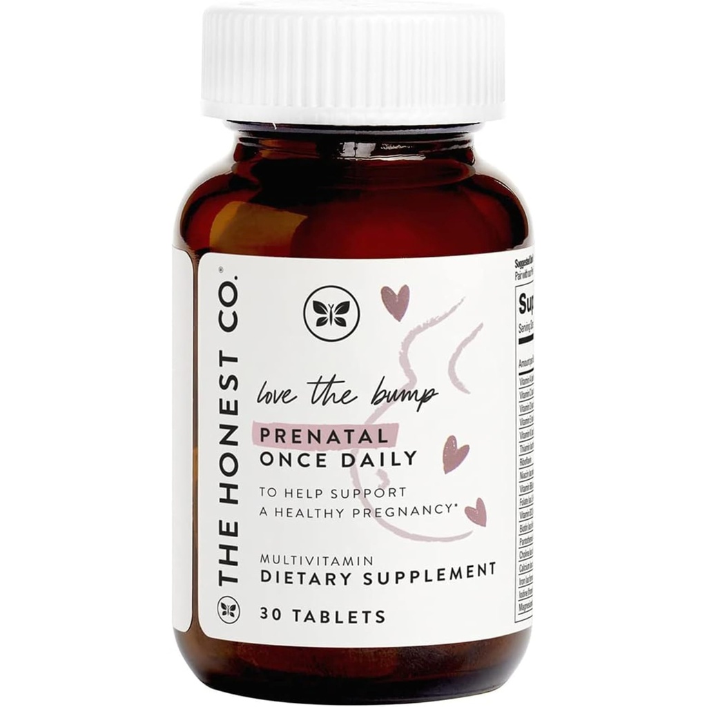 La Honest Company Ama il Prenatale Bump Una volta Supplemento giornaliero NSF Certificata Non OGM Multivitamin 30 conteggi Tablet