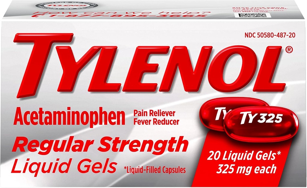 Gel liquido di resistenza regolare di Tylenol, 20 conte