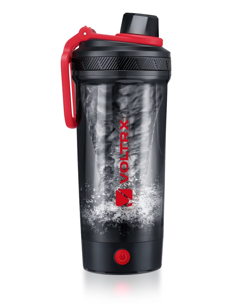 VOLTRX Shaker Bottiglia, Gallium USB C Miscelatore elettrico ricaricabile della proteina Shake, Tazze di Shaker per le proteine Shakes e la sostituzione del meal Shakes, BPA Free, Made con Tritan, 24oz, Rosso