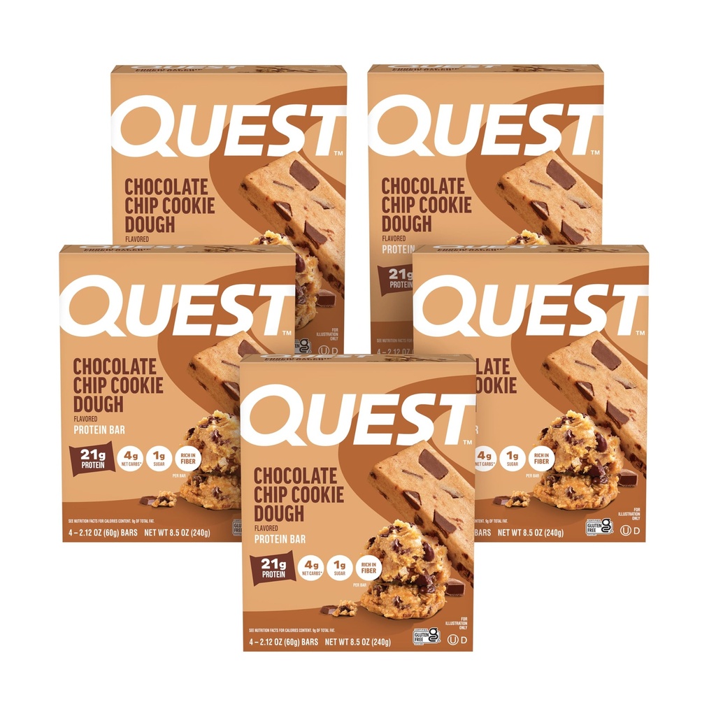 Ricerca Nutrizione Cioccolato Chip Biscotto Dough - Alta Proteina, Carbo basso, Senza glutine, Keto Friendly, 2.12 Oz, 20 Conte (4 Pacchetti di 5)