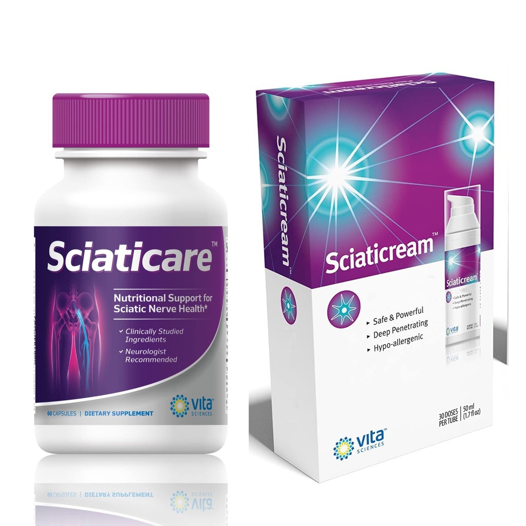 Ultimate Sciatic Nerve Supporto Bundle Sciatica Nerve Integratore e Sciatica Crema